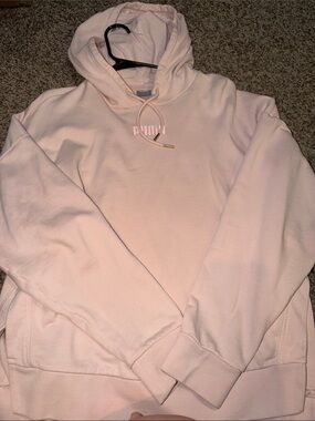 Puma Women's Pale Pink Pullover Hoodie